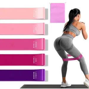 5 Set Resistance Loop Exercise Bands for Working Out, Elastic Loop Exercise Bands for Home Fitness Strength Training, Stretching, for Pilates Yoga Physical Therapy, Leg Glute Arm Workout Kit for Women Men with Instruction Guide and Carry Bag