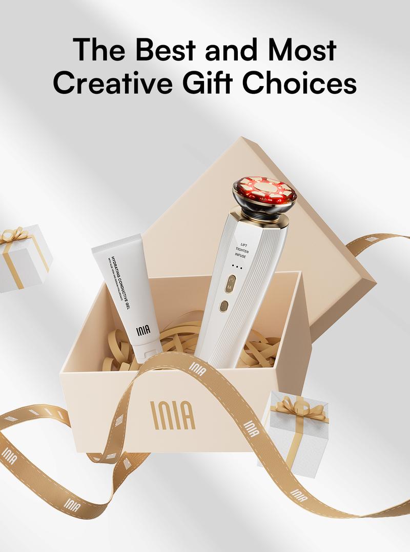 INIA FLARE All-in-One Facial Beauty Device, 3-in-1 Facial Massager Beauty Device for Face and Neck Skin Rejuvenation Lifting/ Tightening/ Infusing, Best Valentine's Day Gift for Her