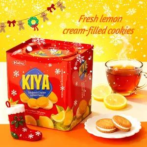 Valentine’s Gift，Snack Box ，Treats，  Snacks，Lemon Biscuit Gift Box+Matcha Nut Crispy，Treats, Lemon  Sandwich Cracker 10.86oz, Individually Wrapped,   Allergen-Free Party Snacks, Perfect for Office Treats Holiday Celebrations, Shipping From US Warehouse