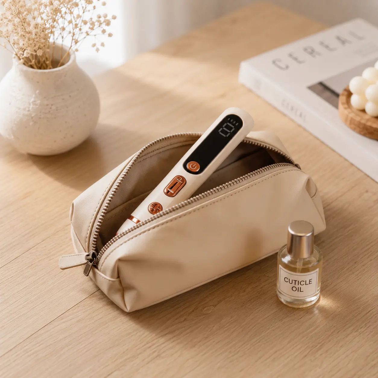 USB Rechargeable Beauty Pen with Smart LCD Display - 9-Level Adjustment for Personalized Skin Care & Precision Tweezers for Gentle Treatment