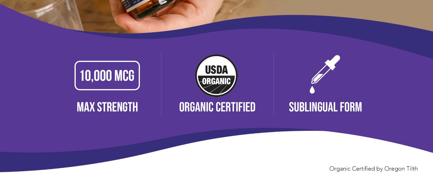 Organic Biotin 10,000 mcg | Liquid Biotin for Hair, Skin & Nails – USP Grade, Enhanced Absorption, Berry Flavor – 180 Servings, 2 oz Organic Biotin 10,000 mcg | Liquid Biotin for Hair, Skin & Nails – USP Grade, Enhanced Absorption, Berry Flavor – 180 Servings, 2 oz