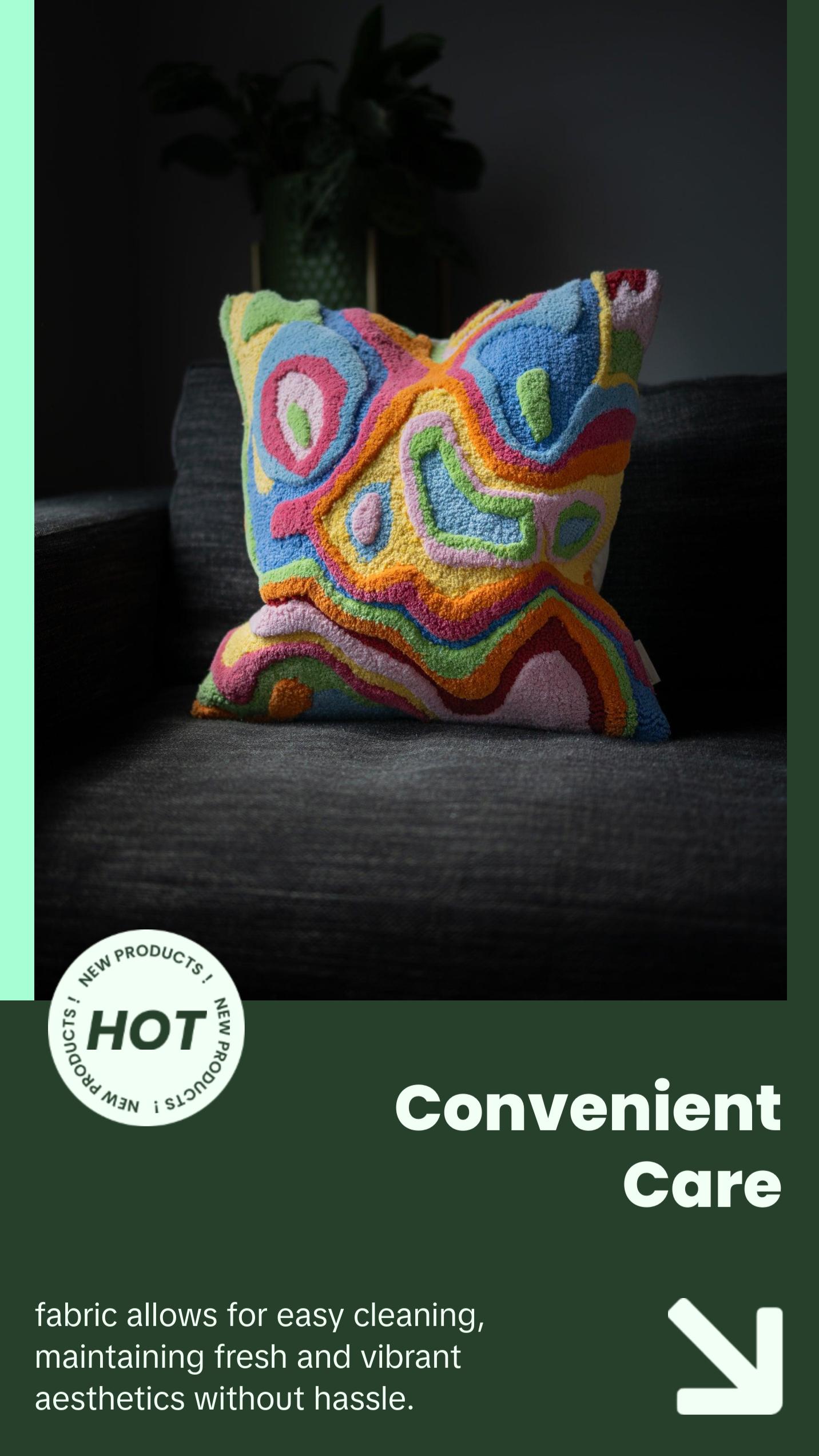 Bellows Organic Cotton Abstract Throw Pillow