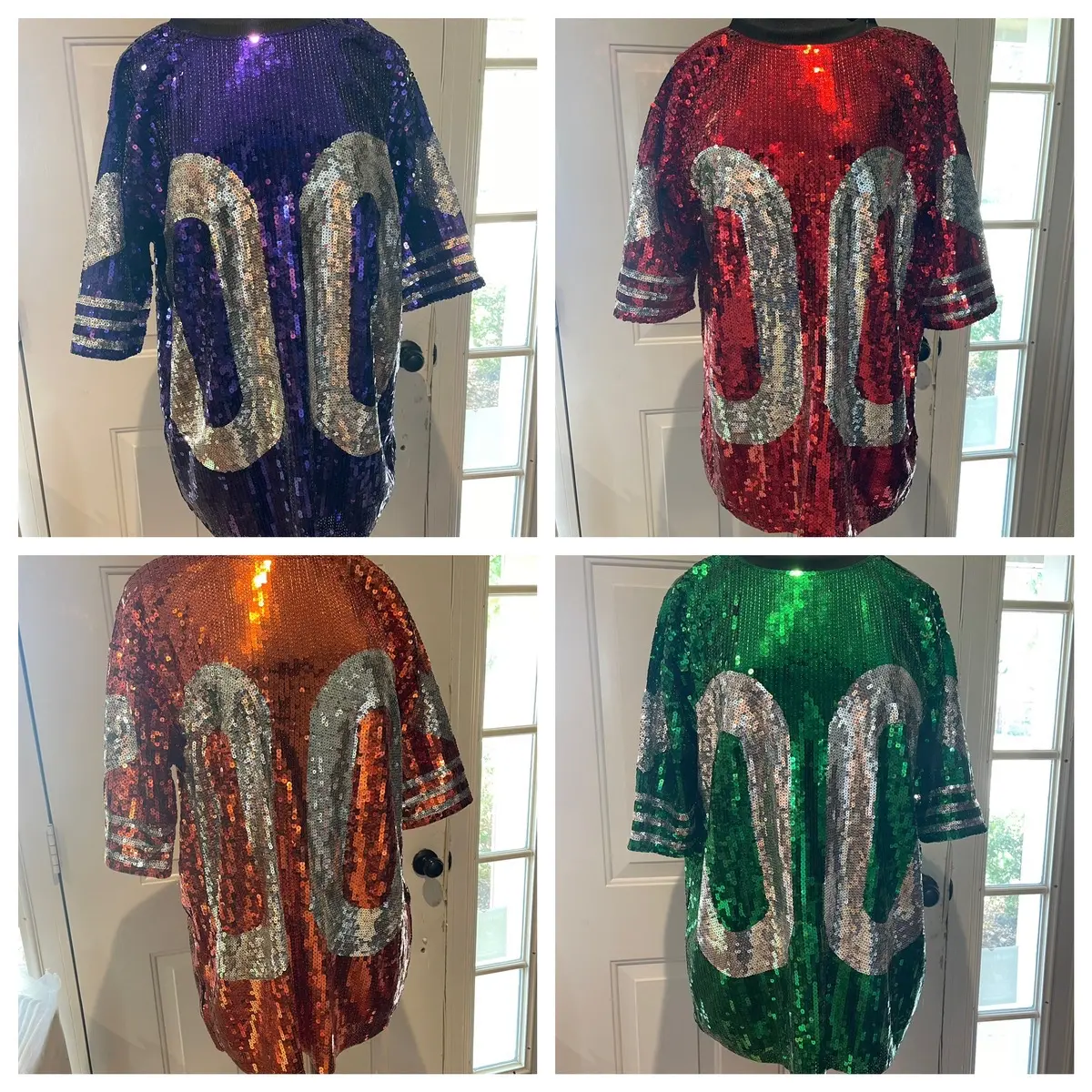 Sequin jerseys shirt dress Casual