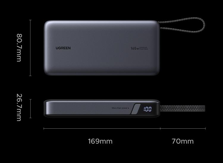 UGREEN 165W Power Bank, 25000mAh Laptop Portable Charger USB-C PD Fast Charging Laptop External Battery Pack for Dell,MacBook,HP,Asus,Lenovo,Steam Deck,Switch,iPhone,Galaxy, iPad and More，TikTokShopBlackFriday ,TikTokShopJumpstartSale