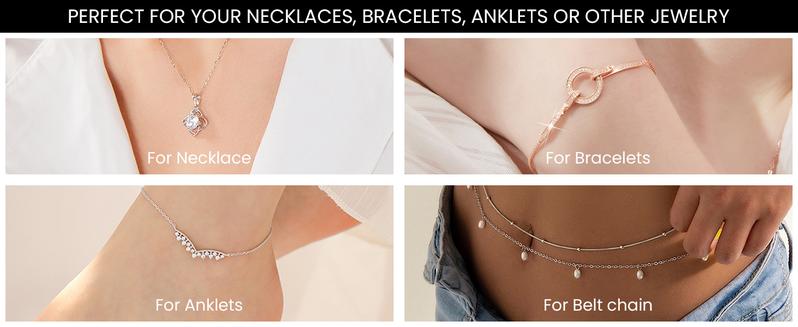 18k Gold Plated Necklace Extenders, Gold Necklaces Bracelet Anklet Extender for Women Jewelry Making, Chain Extenders 3 Piece Set, 2", 4", 6"