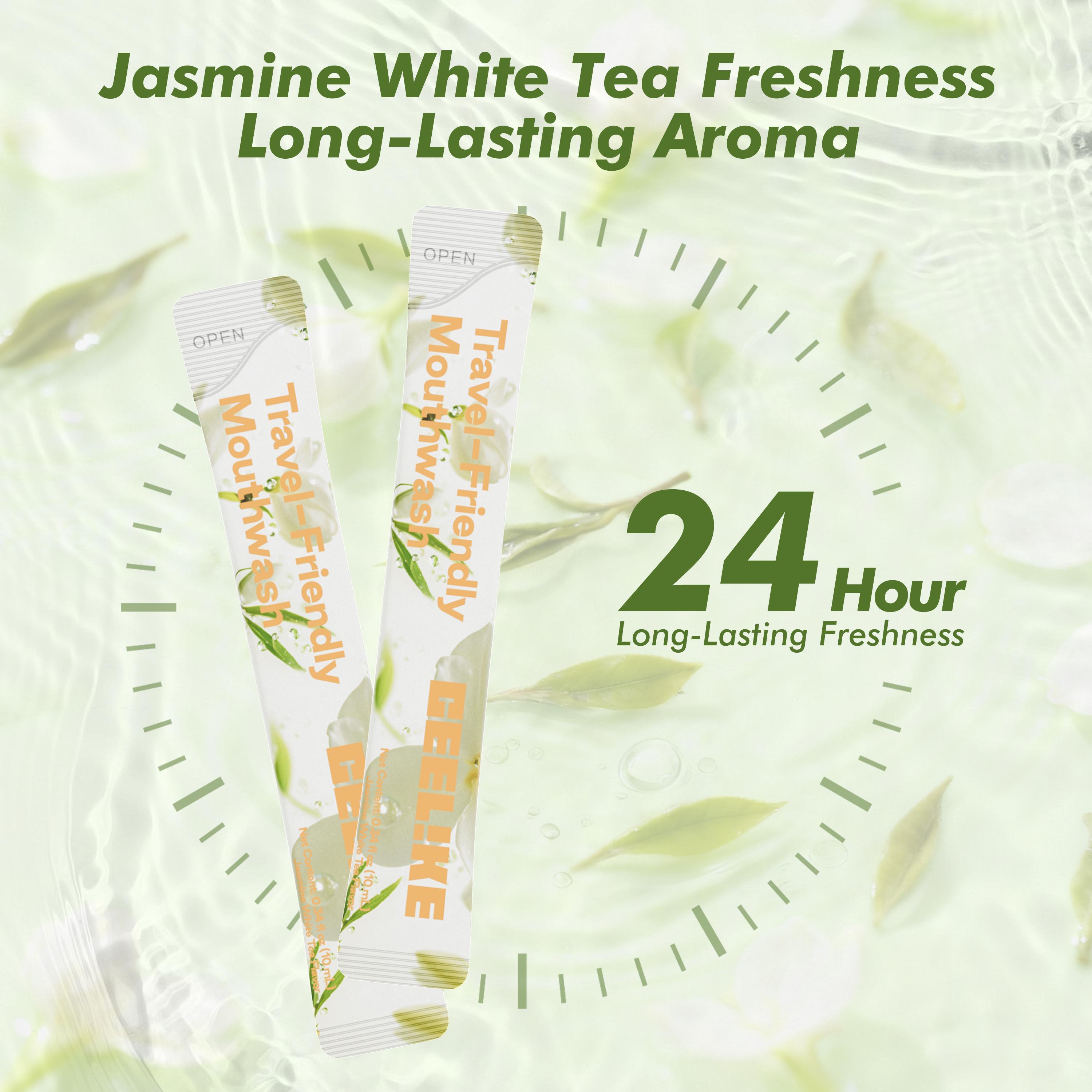 CEELIKE Travel-Friendly Mouthwash (Jasmine White Tea Flavor) | Powerful Antibacterial, Long-Lasting Freshness, Natural Formula, Convenient for Travel