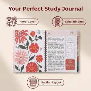The Study 52-Week Bible Study Journal Personal Organizer for Men Women 365 Days Spiritual Growth Daily Review Faith Gift Yearlong Workbook TikTokShop （21cm/8.26in x 28cm/11.02in）