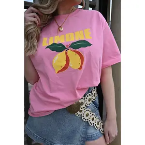 Limone Pink Printed Tee