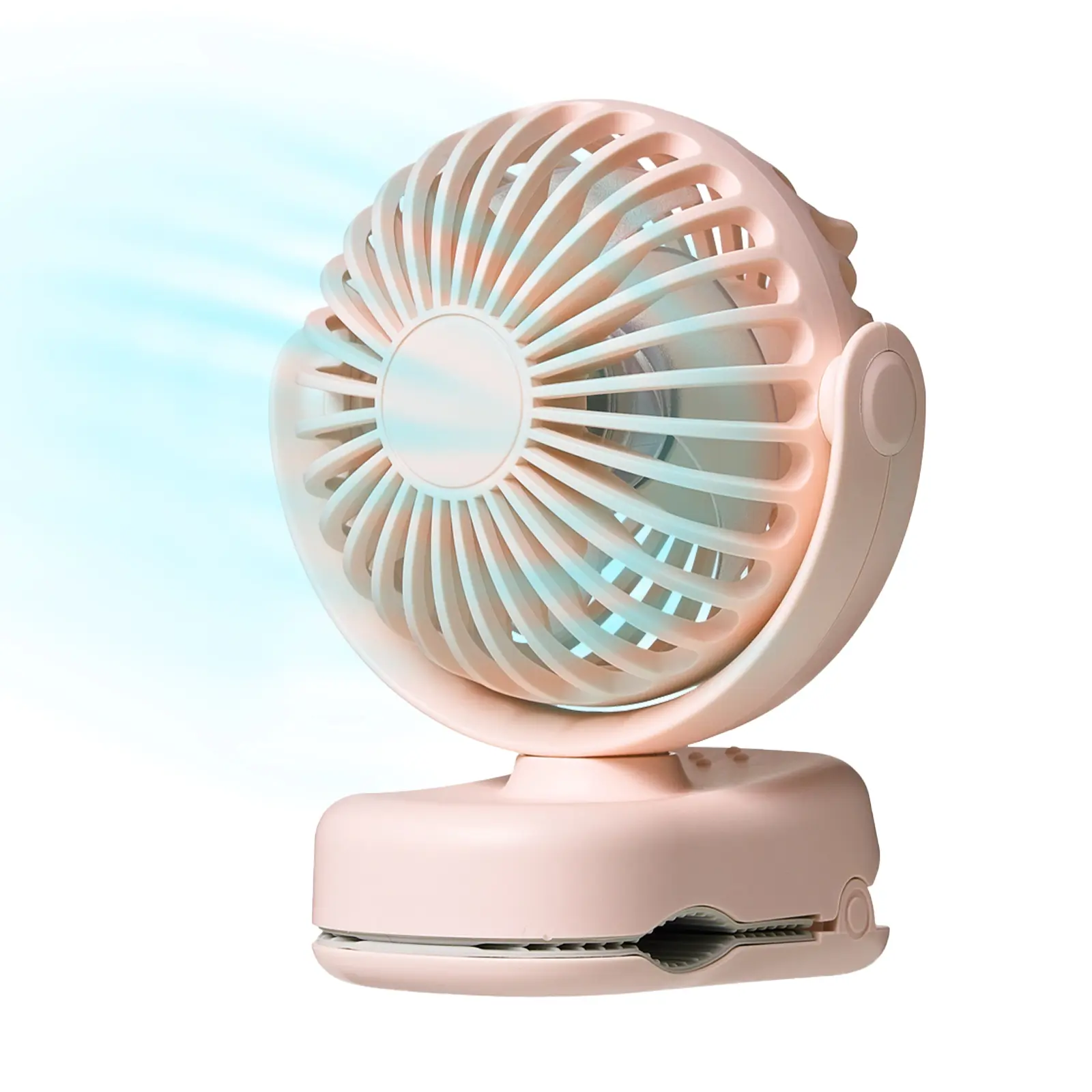 Ormos Cute mini Fan, Portable Long battery life 6h, 330° Rotatable, 1200mAh Battery chargeable & 3-Level Wind for Clip-on desk, baby stroller, car seat Multifunction Rechargeable Fan Multifunctional Fan Adjustable Fans