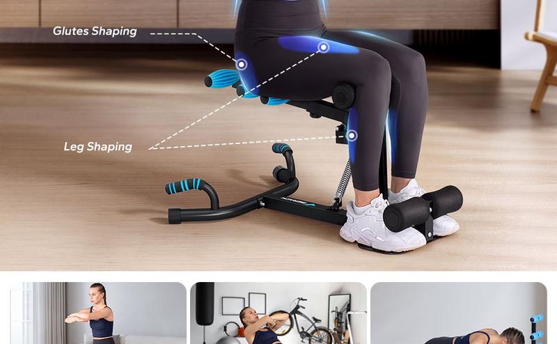 MERACH Deep Squat Machine Adjustable Glutes workout Home Gym Workout Training Sit Up Machine for Abs and Muscle Building Abdominal bench, Push Up Fitness Equipment