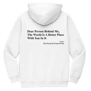 Adult & Youth You Are Enough Hooded Sweatshirt, Dear Person Behind Me Hoodie, Positive Quote Christmas Printed Hoody, Uplifting Hoodie Gift for Kind Souls