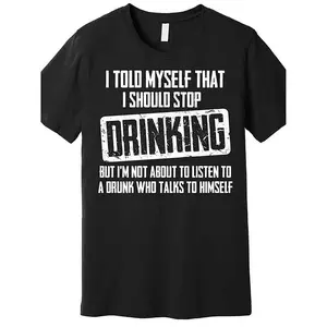 Letter Print Round Neck Tee i stop drinking funny premium t shirt funny men short sleeve graphic t shirt series Breathable Fabric