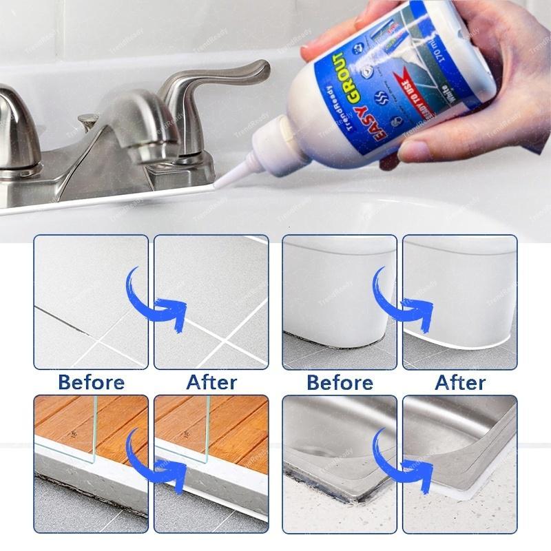 2PCS Heavy-Duty Waterproof Adhesive Sealant - Extra Strong, Flexible, Bond-and-Seal Tile Grout for Kitchen Cabinets, Countertops, Bathroom Tiles, Living Room Washbasins, Floors, Halloween Use, Floor Tiles