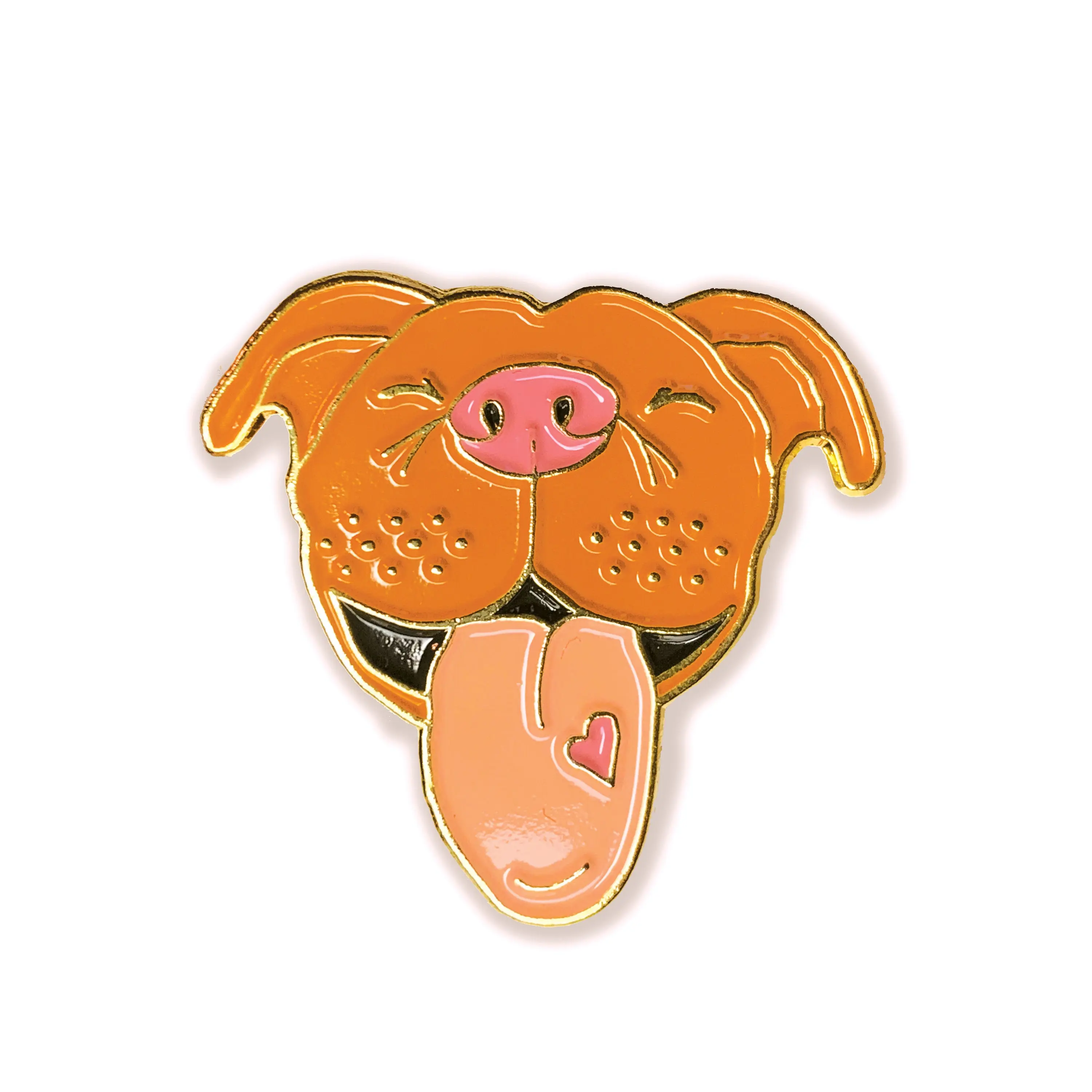 Rednose Pitbull Enamel Pin Gold