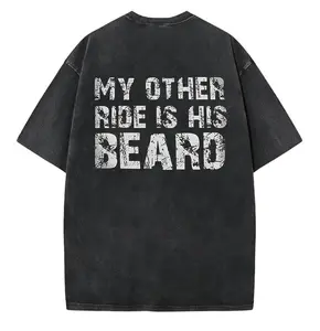 MY OTHER RIDE IS HIS BEARD LETTERS PRINTED WOMEN'S T-SHIRT, Ladies Summer Outfit, Gift For Women, Mothers Day Gift, Gift For Girl Friend, Full Size, Full Color