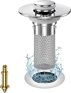 Stainless Steel Modern Anti-Odor Bathroom Sink Stopper with Bouncing Core & Brass Pop-Up Drain Plug for Bathtub Home Goods ，universal bathtub drain stopper，bathroom sink strainer High Pressure Shower Handheld Shower Head