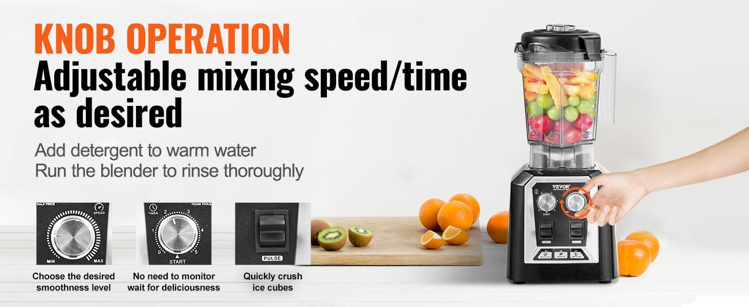 【Backtoschool】VEVOR Professional Blender,  Commercial Countertop Blenders, 68 oz Jar Blender Combo, Stainless Steel 3 Functions Blender, for Frozen Drinks, Shakes, Smoothies, Peree, and Crush Ice