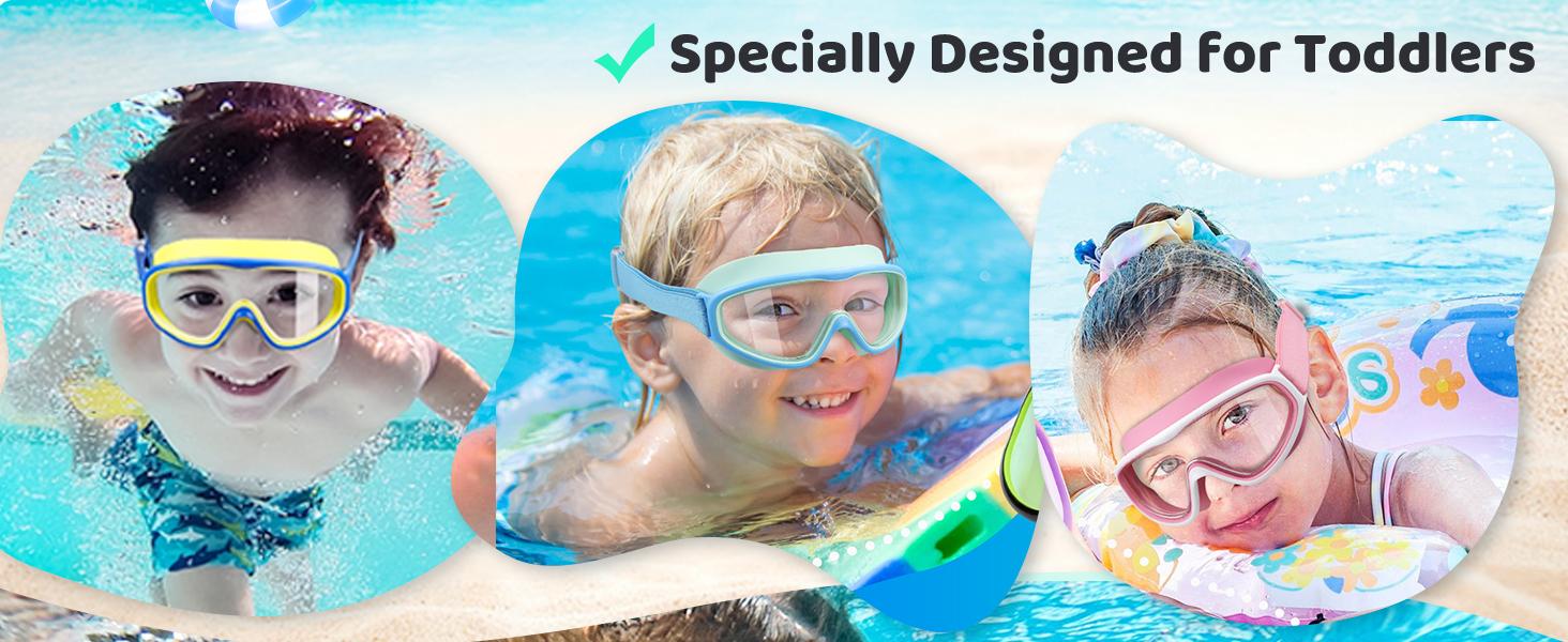 [Spring Shine]Vvinca Kids pool accessories-Goggles with Comfort Fabric Strap, Kids Swim Goggles Wide View Anti-Fog/UV No Leaking Swimming Goggles for 3-12 swimming goggles #TikTokShopBlackFriday