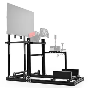 Dardoo 3060 Aluminum Racing Simulator Frame with Integrated TV Mount | Compatible with G29/G923/T248/T300, etc. | Includes cockpit and TV mount only - Does not include steering wheel, pedals, seat, or handbrake