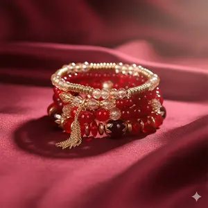 Bohemian rhinestones imitation beaded bracelets