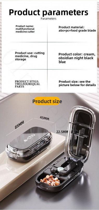 Adjustable Pill Cutter Splitter for Tiny and Small Tablets, Cutting into Pills to 1/2 and 1/4, featuring Precise Alignment Functionality,Holiday Haul