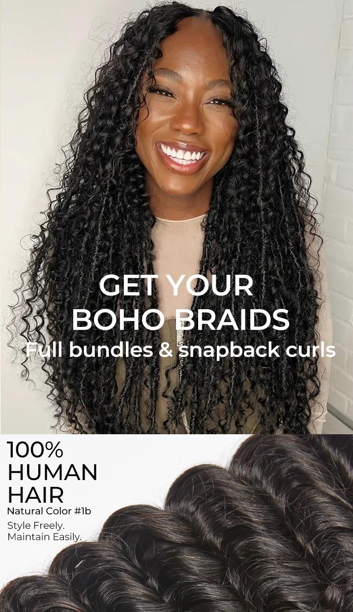 [Wequeen] Easy Braiding Deep Wave Bulk Human Hair 16"-24" For Boho Braids Trendy In Summer Natural Black Afro Braided