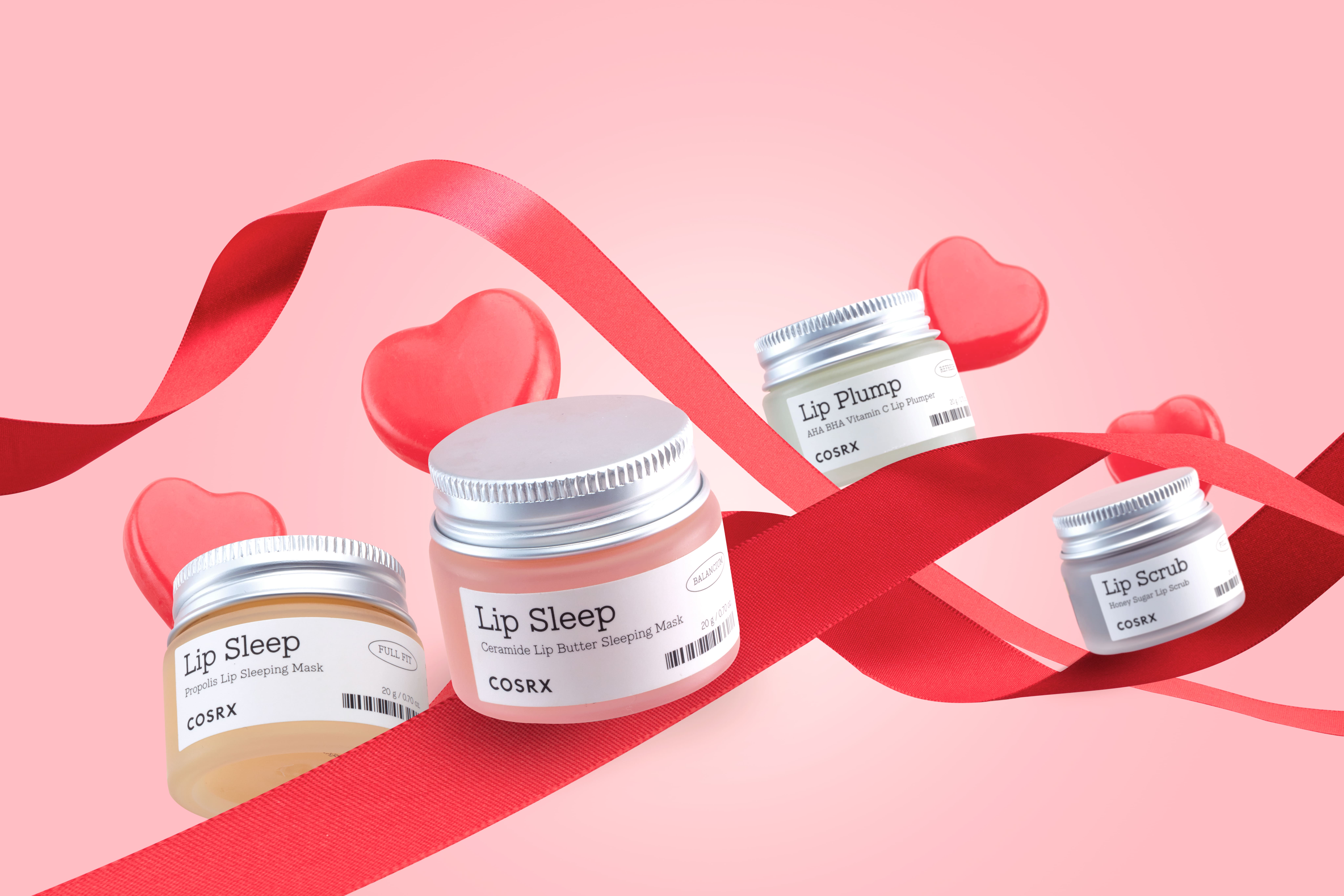 [COSRX Official] Valentine’s Special – Limited Stock | Glow With Love Set | Peptide Hydrogel Eye Patch & Ceramide Lip Sleeping Mask + Free Hydrogel Mask