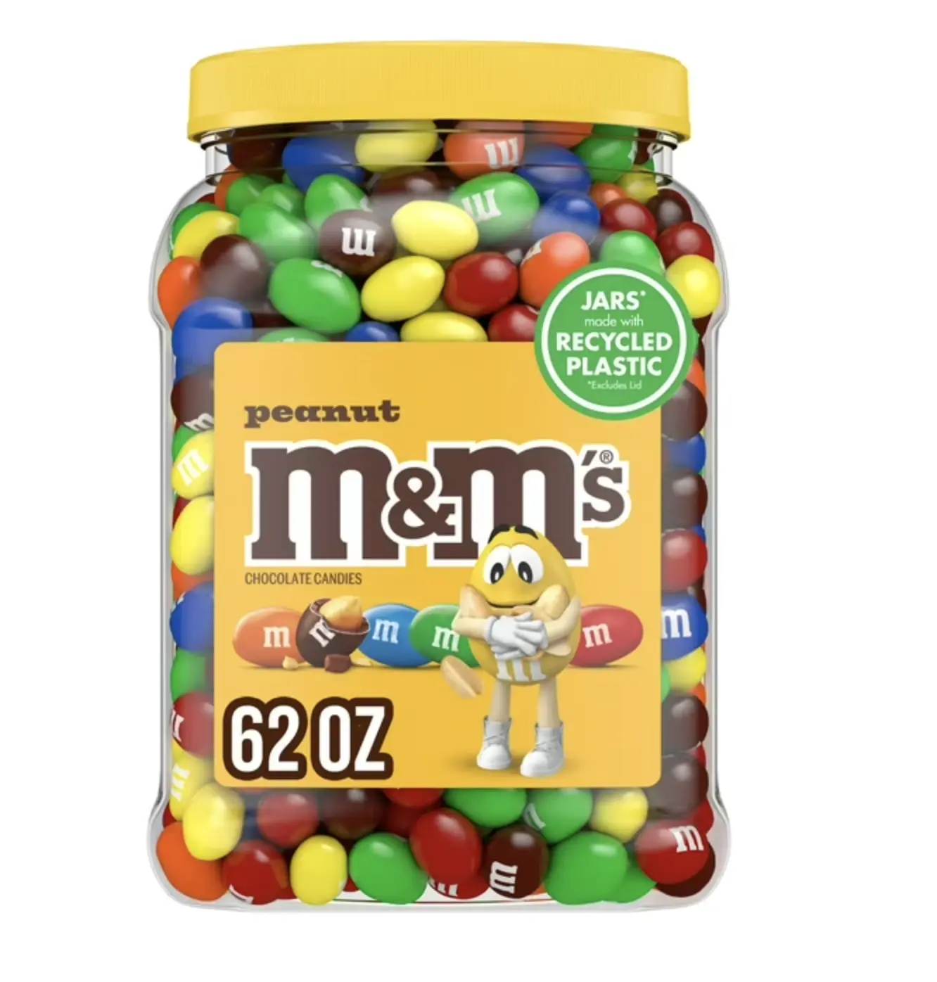 Mars Wrigley Confectionery M&M'S Peanut Milk Chocolate Candy - 62 oz Bulk Snacks, Sweet Creamy Dessert Treat for All Ages