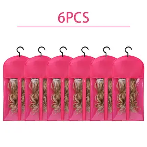 4/6Pcs Wig Storage Bags with Hanger Hair Extension Wig Storage Hanger Bags for Multiple Wigs With Organizer Dust-Proof Home Travel Closet Wigs & Accessories