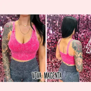 The Violet Acid Washed V-neck Tank