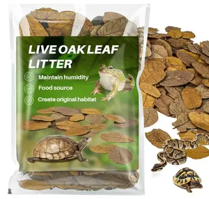 MAQIHAN 4.9 OZ Dry Oak Leaf Litter - Leaf Litter for Reptiles Oak Leaves for Isopods Live Substrate for Snakes, Frogs, Isopods, Terrarium Bedding