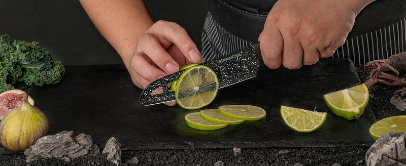 Astercook Knife Set, 6 Piece Kitchen Knife Set, Aesthetic Blade Knife Block Stainless Steel