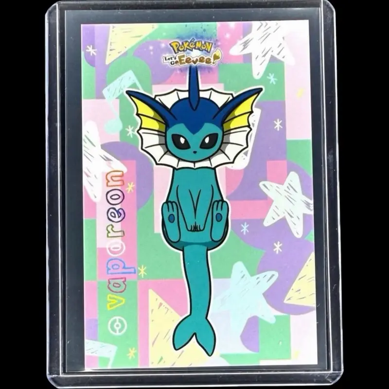 Floating Vaporeon - Cracked Ice Holo - Let's Go Eevee Database - Pokemon Card NM
