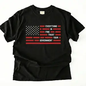 Everything Is Fine Trust Your Government Sarcastic T-Shirt Streetwear