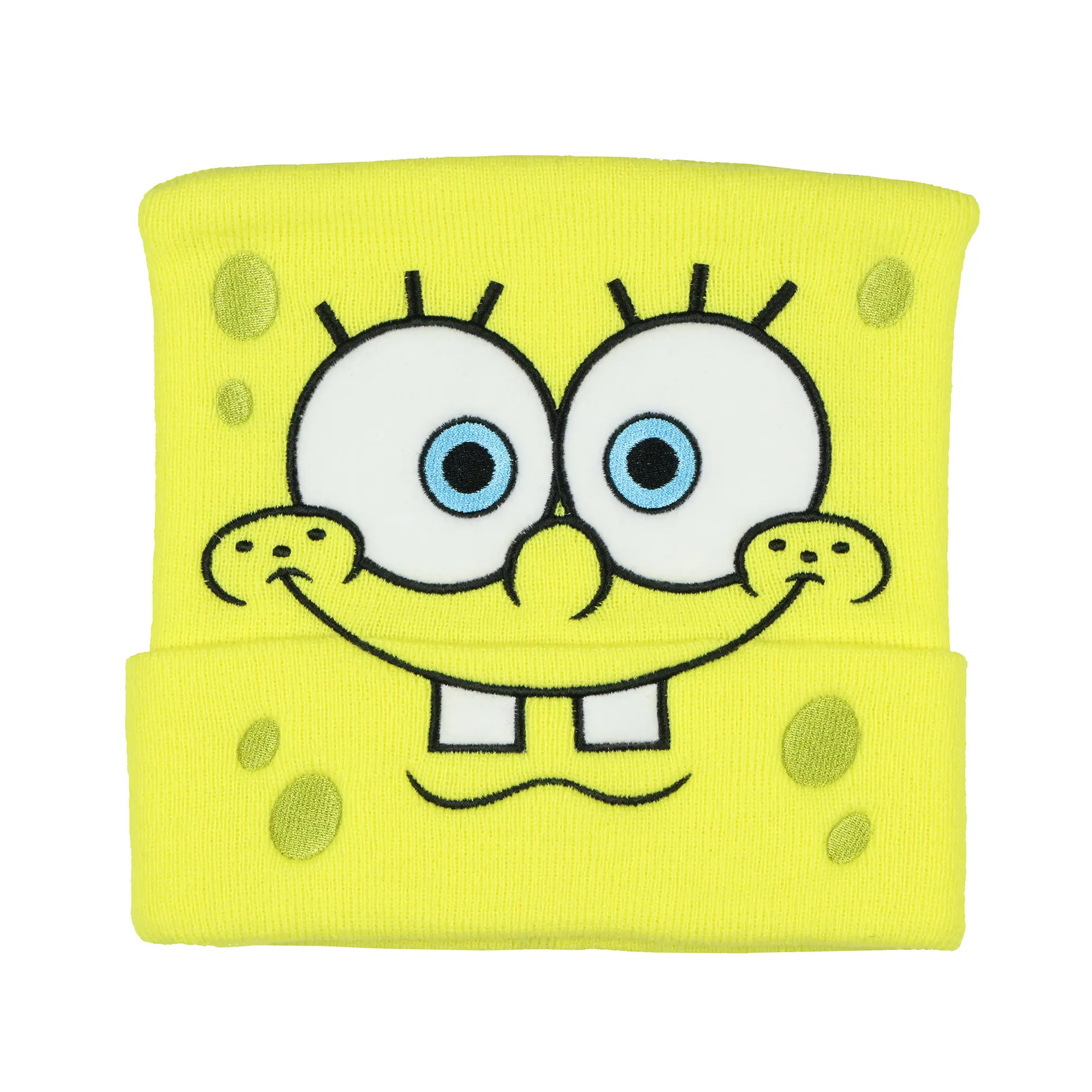 Nickelodeon SpongeBob SquarePants and Friends Character-Focused Knit Hat - Adult Cuffed Beanie, Warm Soft Acrylic Feels Cozy, Stretchy Casual Machine-Washable Hat for Men and Women
