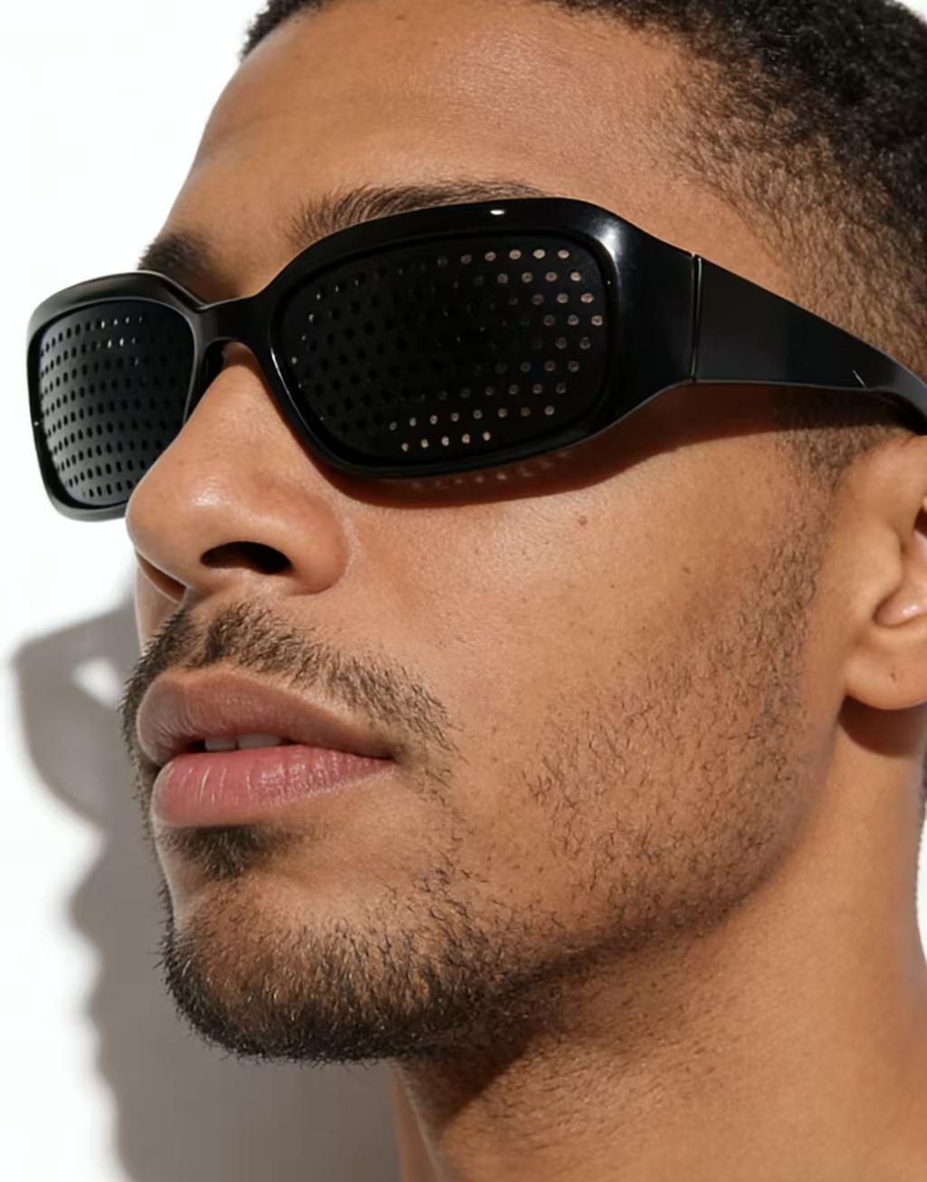 Pinhole Vision Correction Glasses for Men and Women - Clear Vision Guaranteed Modern Bifocals Eyeglass Sunglasses Unisex UV400