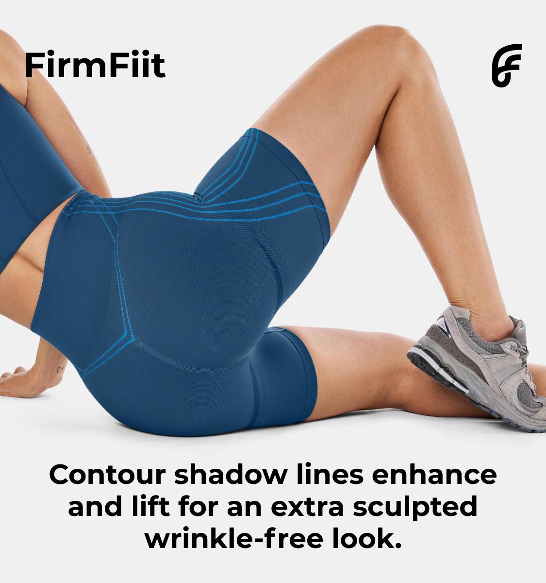 Fanka FirmFiit Seamless 8" Biker Shorts for Women High-Waisted Compression Shorts with Side Stripes