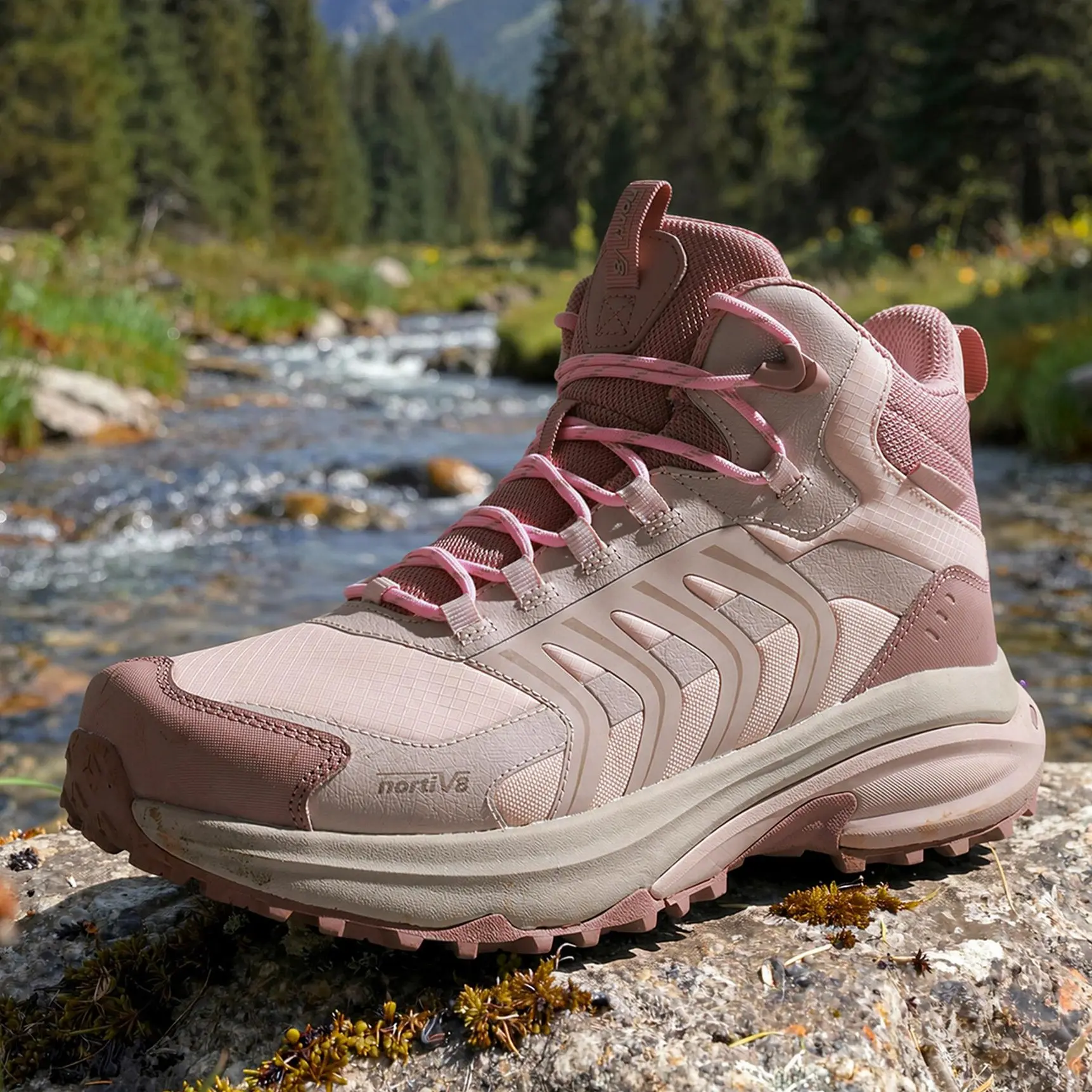 【Back To School】NORTIV 8 Women's Waterproof Lightweight Ankle Hiking Shoe - Nylon Upper, Non-Slip, Comfortable, Breathable Everyday Shoe for Hiking, Outdoor Trekking (Keeps Socks Dry), Everyday Shoes, tiktokshopbacktoschool,Women's Shoes