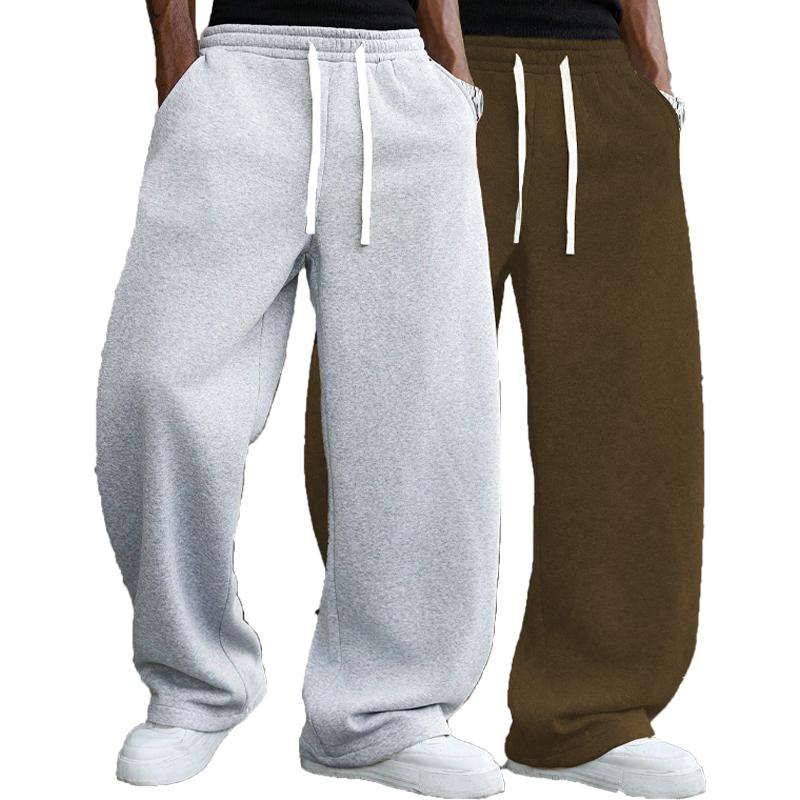 Men’s Solid Fashion Sweatpants, Versatile Year Round Wear, Ideal for Autumn and Winter, Wide Leg Straight Leg Casual Street Dance Pants, Comfortable Winter Home Pants, Plus Size Casual Sports Pants with Rivet Design, Fashionable and Versatile Durable Unis