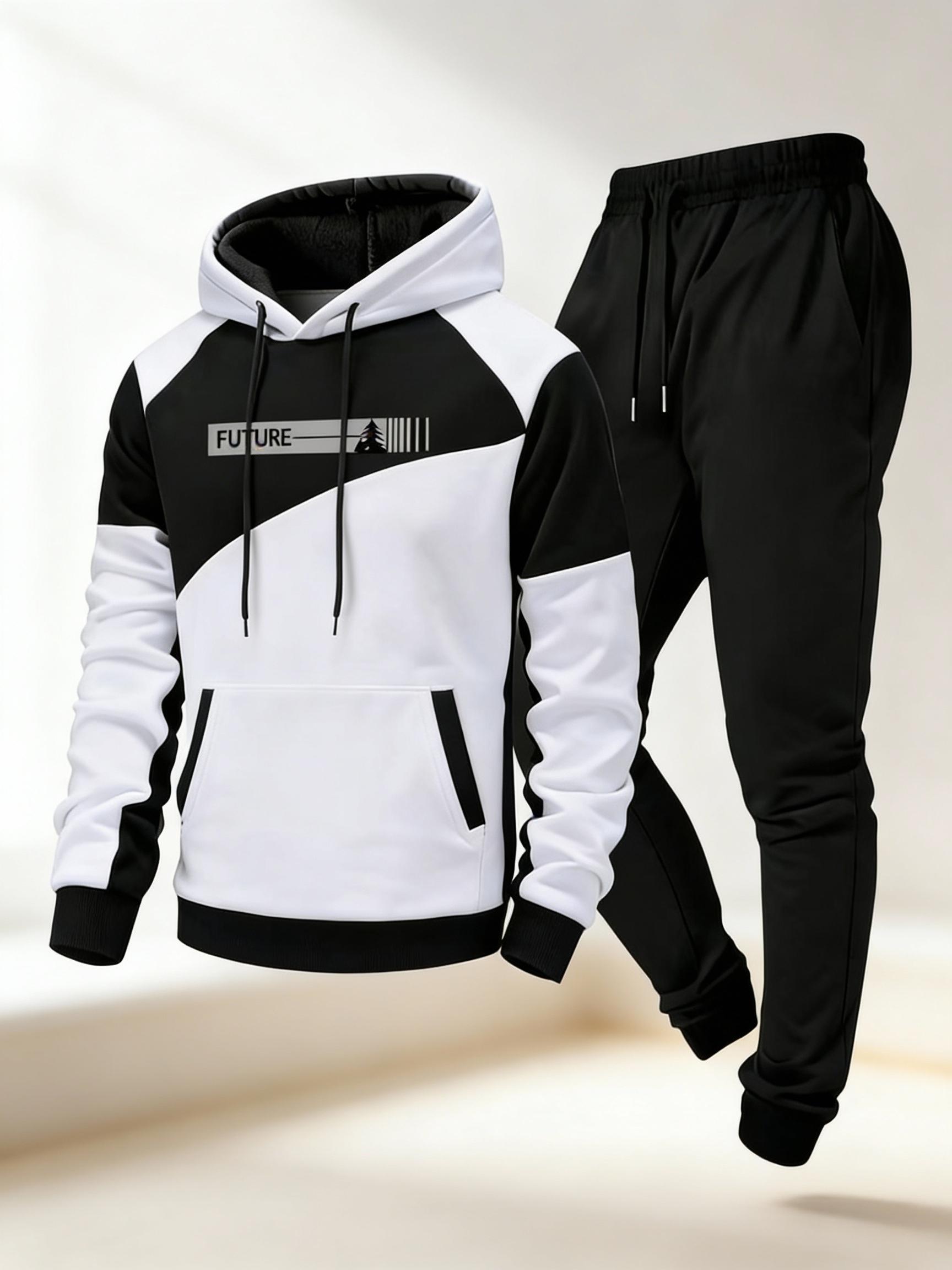 Men's New Hooded Set Stylish Hooded Sweatshirt & Casual Pants Fashionable Versatile for Business Youthful Stylish Two-Piece Set