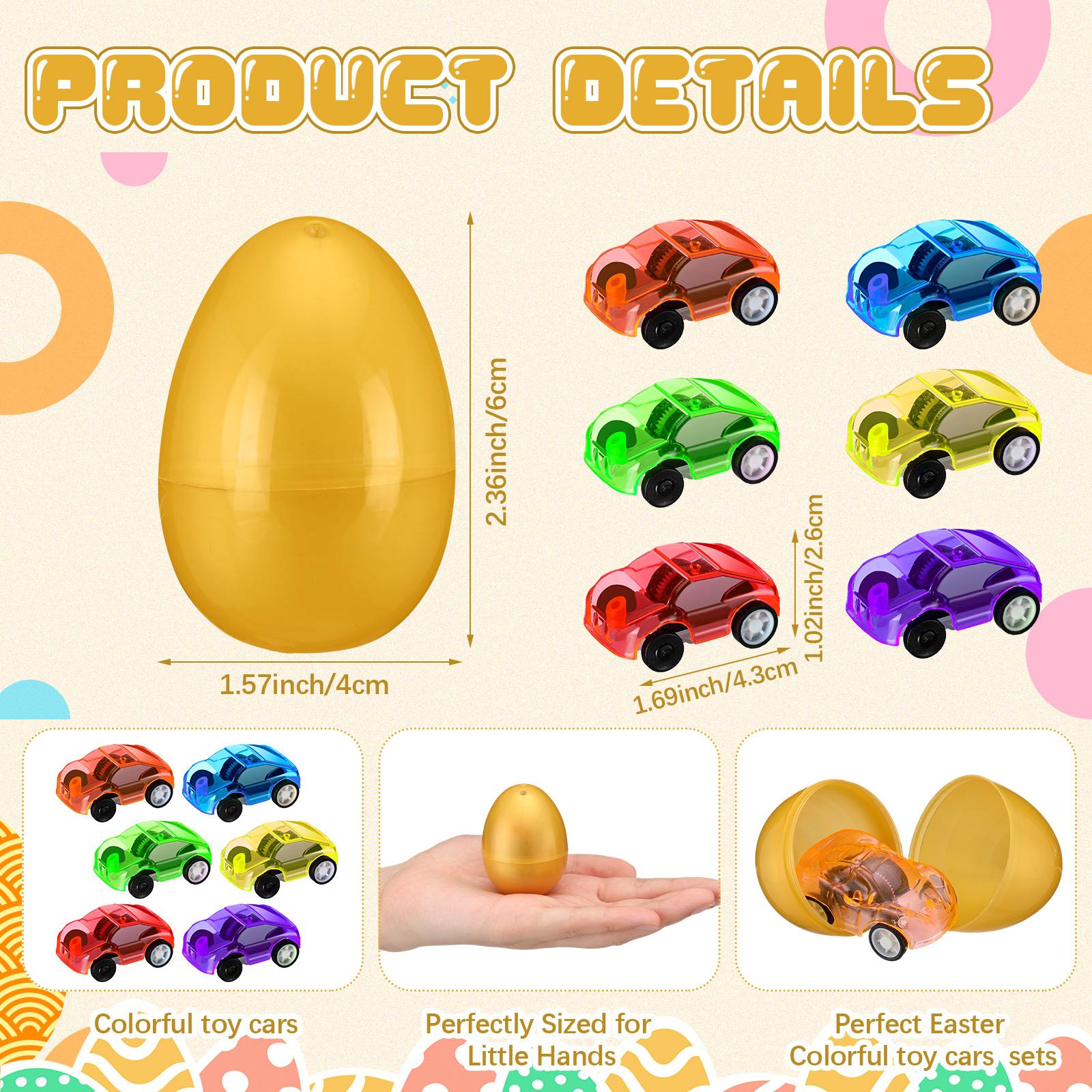 30/50 Pcs Easter Egg fillers Set with Mini Pull Back Cars, Easter Bunny Toy Car for Easter Egg Hunt, Plastic Non-Candy for Boys Girls Easter Basket Stuffers Gifts Spring Party Favors Classroom Prize Supplies