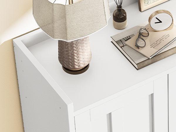 HOOBRO Shoe Cabinet, Large-Capacity Farmhouse Shoe Storage Cabinet, Multifunctional Freestanding Shoe Organizer with Adjustable Shelves, for ** Pairs of Shoes, for Living Room, Bedroom, Hallway, Entrance, Dorm, White