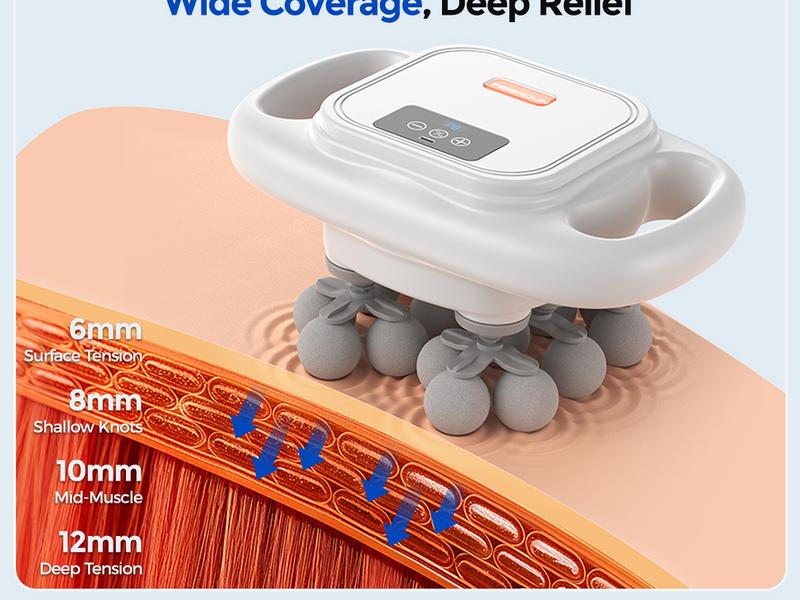 FEIERDUN 16-Head Massage Gun Set, 8 Modes & 50 Intensities Deep Tissue Percussion Massager, Portable Handheld Electric Tool for Muscle Relief, Ideal Gift for Office Workers, Athletes, Seniors and Fitness Enthusiasts