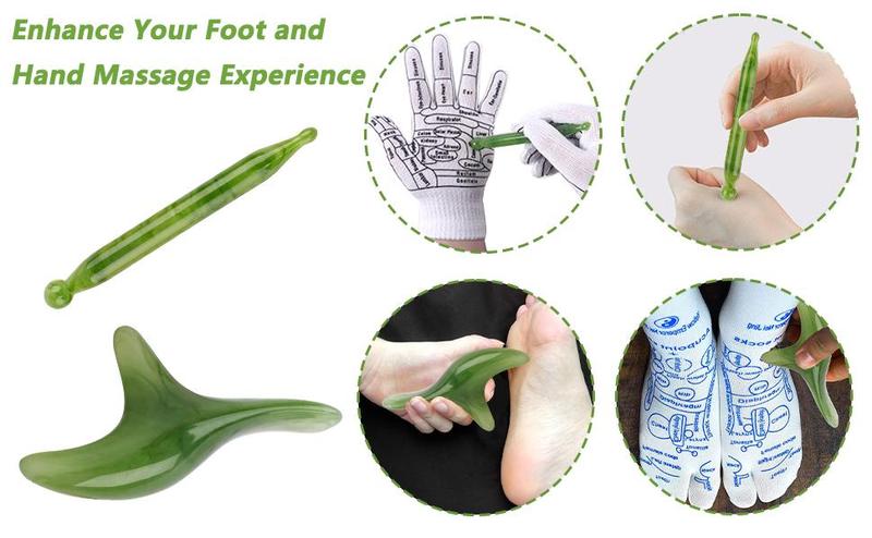 4PCS Foot and Hand Massage Tools Unisex Pressure Point Reflexology Socks Set Reflexology Massage Socks and Gloves Set Acupuncture Socks Kit Sock Guide for Men'S and Women'S Massage