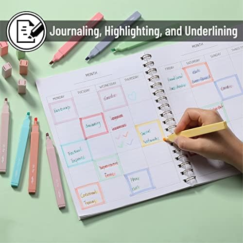 Aesthetic 8 Pcs Pastel Highlighters Set – with Chisel Tip, Candy Colors – No Bleed, Assorted Colors for Bible Study, Journaling & Note-Taking gel pen pencil  sharpener 0  .  5  mechanical  pencil