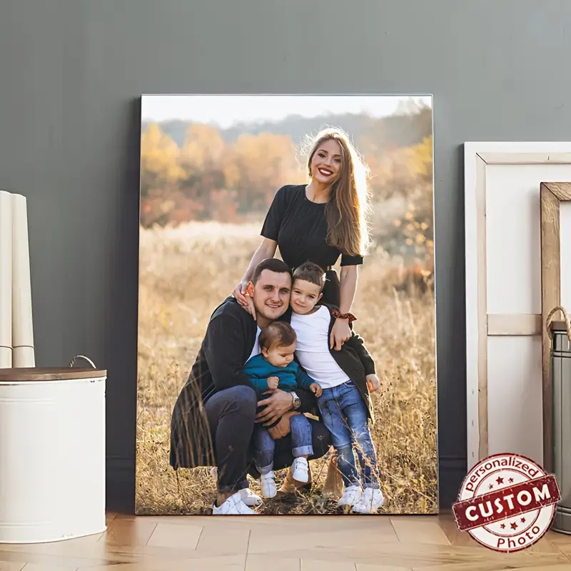 Custom Pine Frame Canvas Poster, Personalized Family Photos, Unique Gifts for Couples and Friends, Creative Wall Art, Bedroom Wall Art, Home Decor Paintings, Love Theme, Wrapped Frame Decoration Artistic