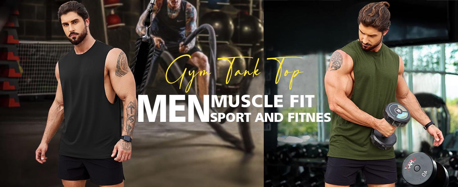COOFANDY Men Workout Tank Top 2 Pack Gym Bodybuilding Sleeveless Muscle T Shirts