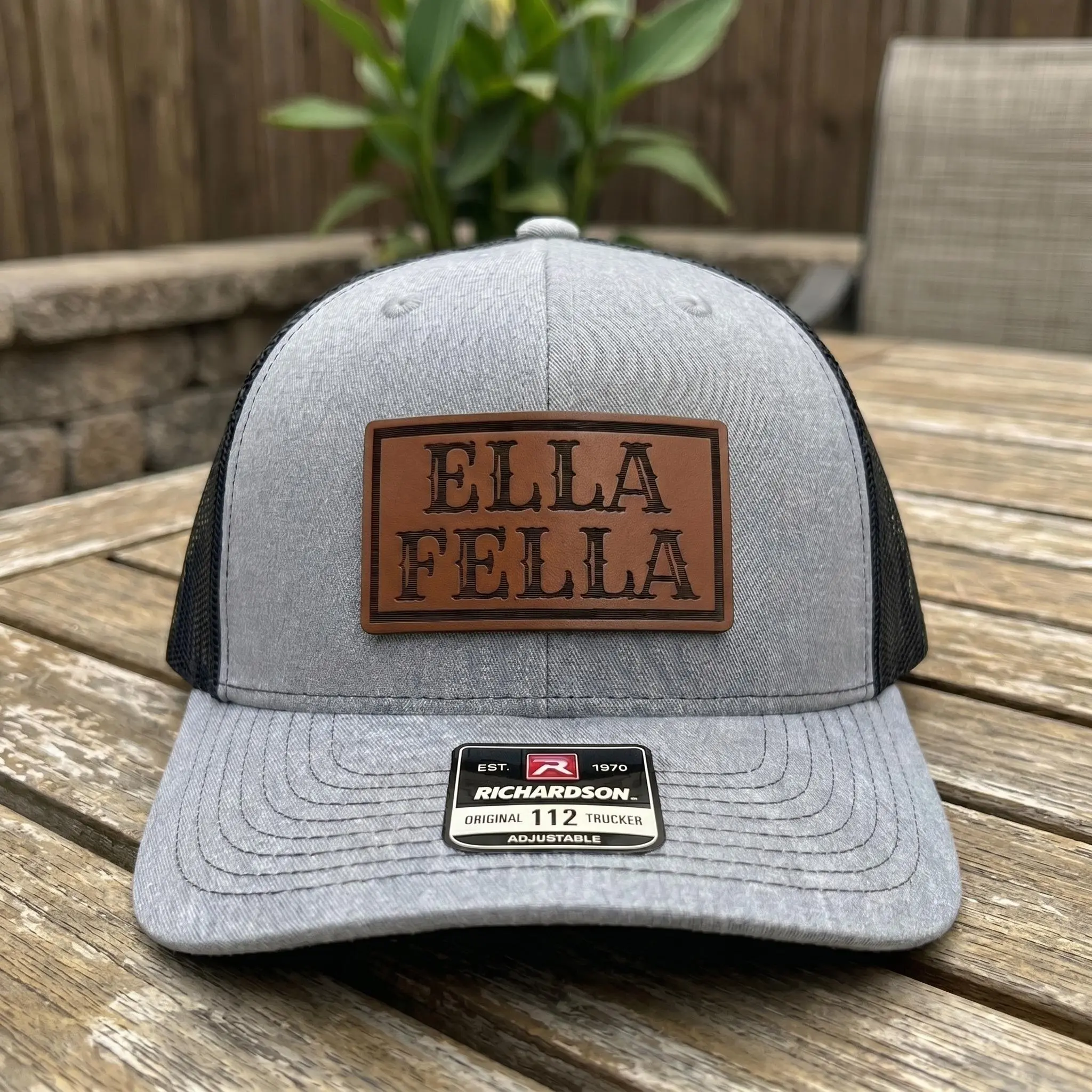 Ella Fella Western Outlaw Leather Patch Hat, Vintage Country Rodeo Lifestyle Cap, Retro Cowboy Cowgirl Slogan Aesthetic Snapback, Gift for Fans