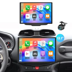 13'' 4+64GB Android Car Stereo Radio Head Unit for 【Jeep Renegade 2015 2016 2017 2018 2019 2020】 2K 1920*1200 Touchscreen Radio Wireless CarPlay & Android Auto, GPS Navigation, Bluetooth, FM, Backup Camera