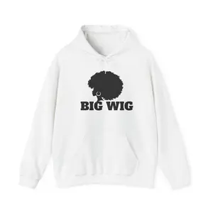 Women's Big Wig Afro Silhouette Hoodie | Retro Typography Hoodie